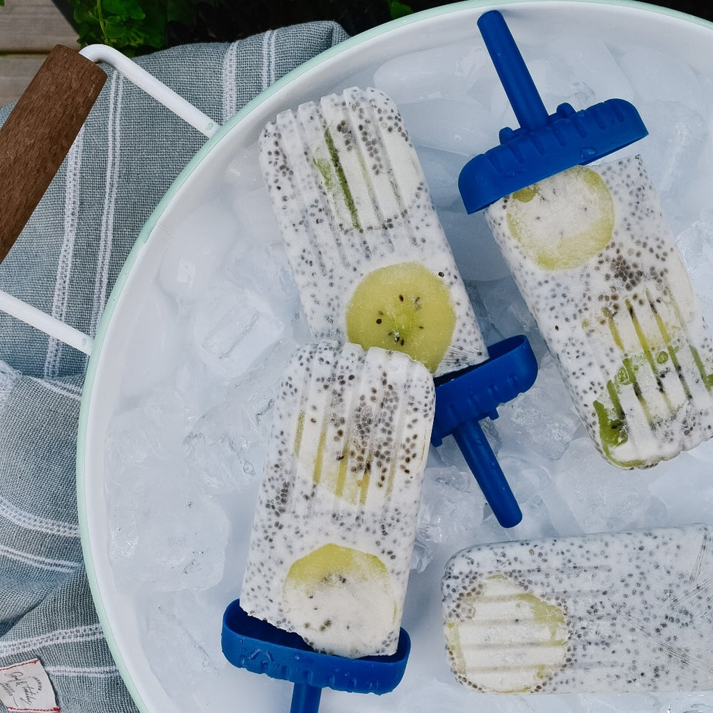 Kiwi Coconut Chia Popsicles