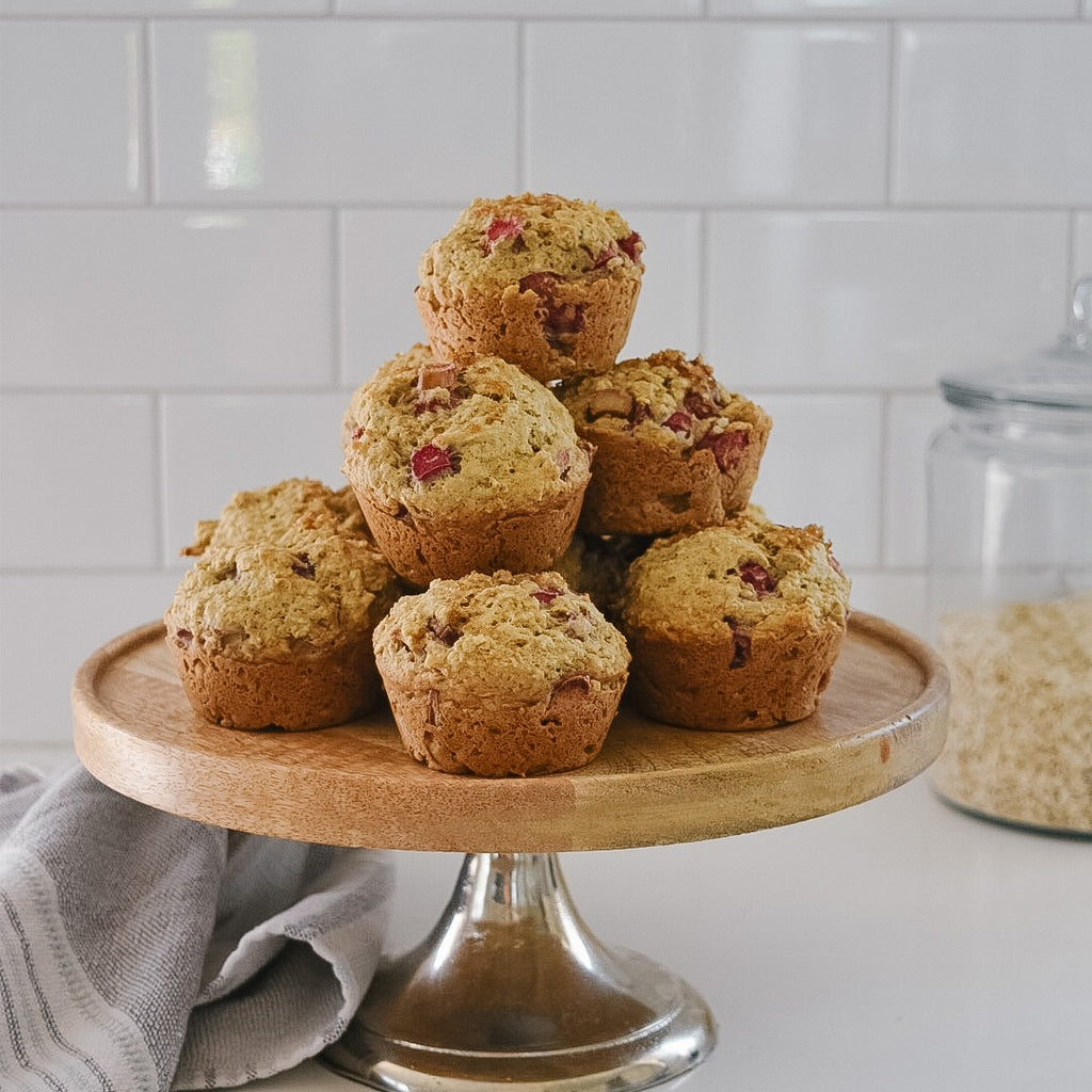 Rhubarb Oat Muffins