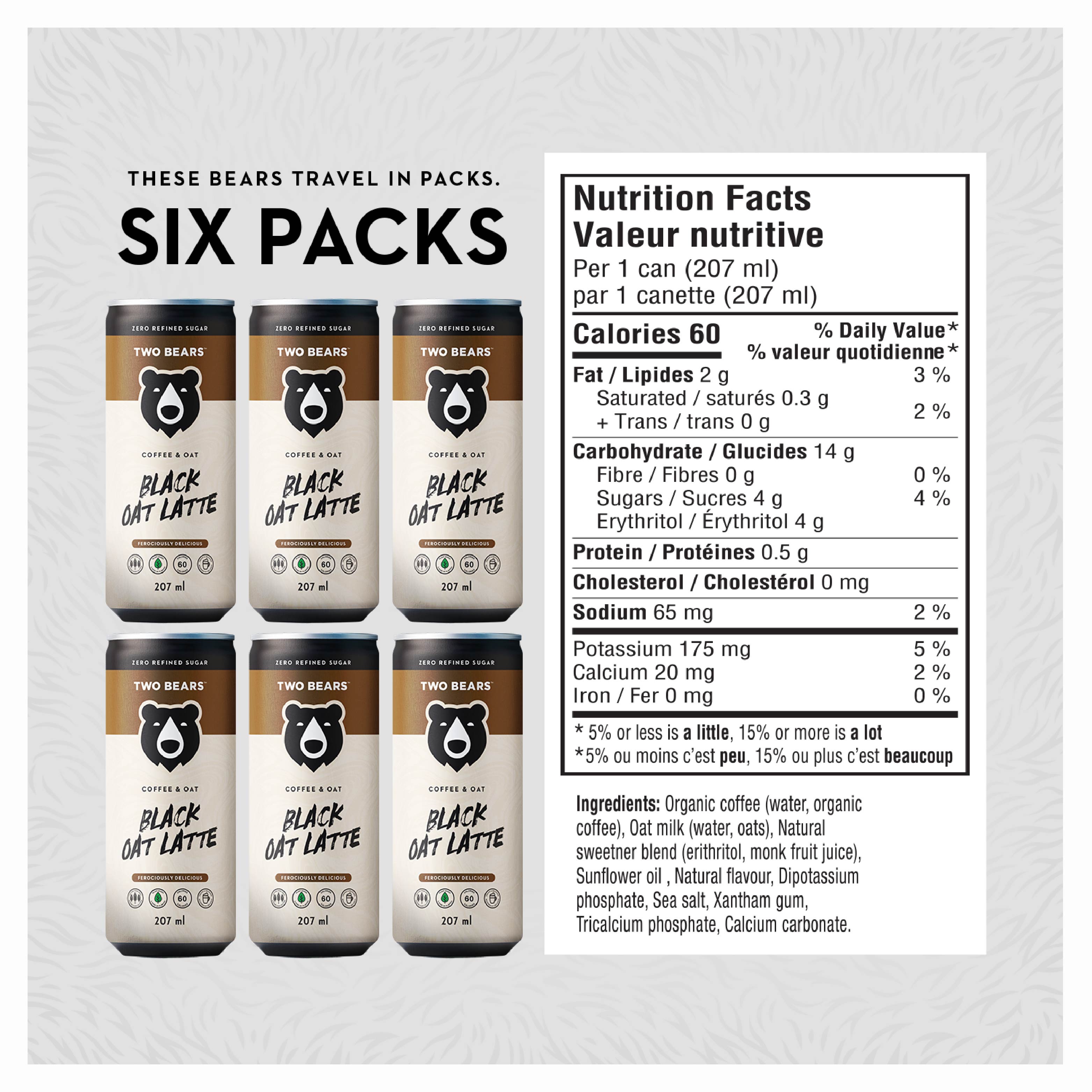 Frothed Black Oat Latte