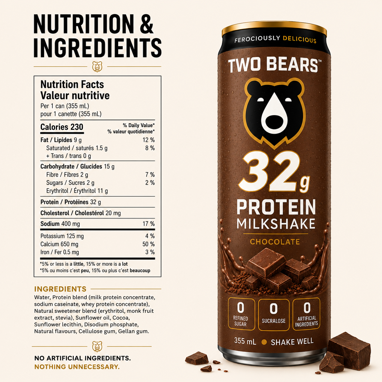 Chocolate 32g Protein Milkshake