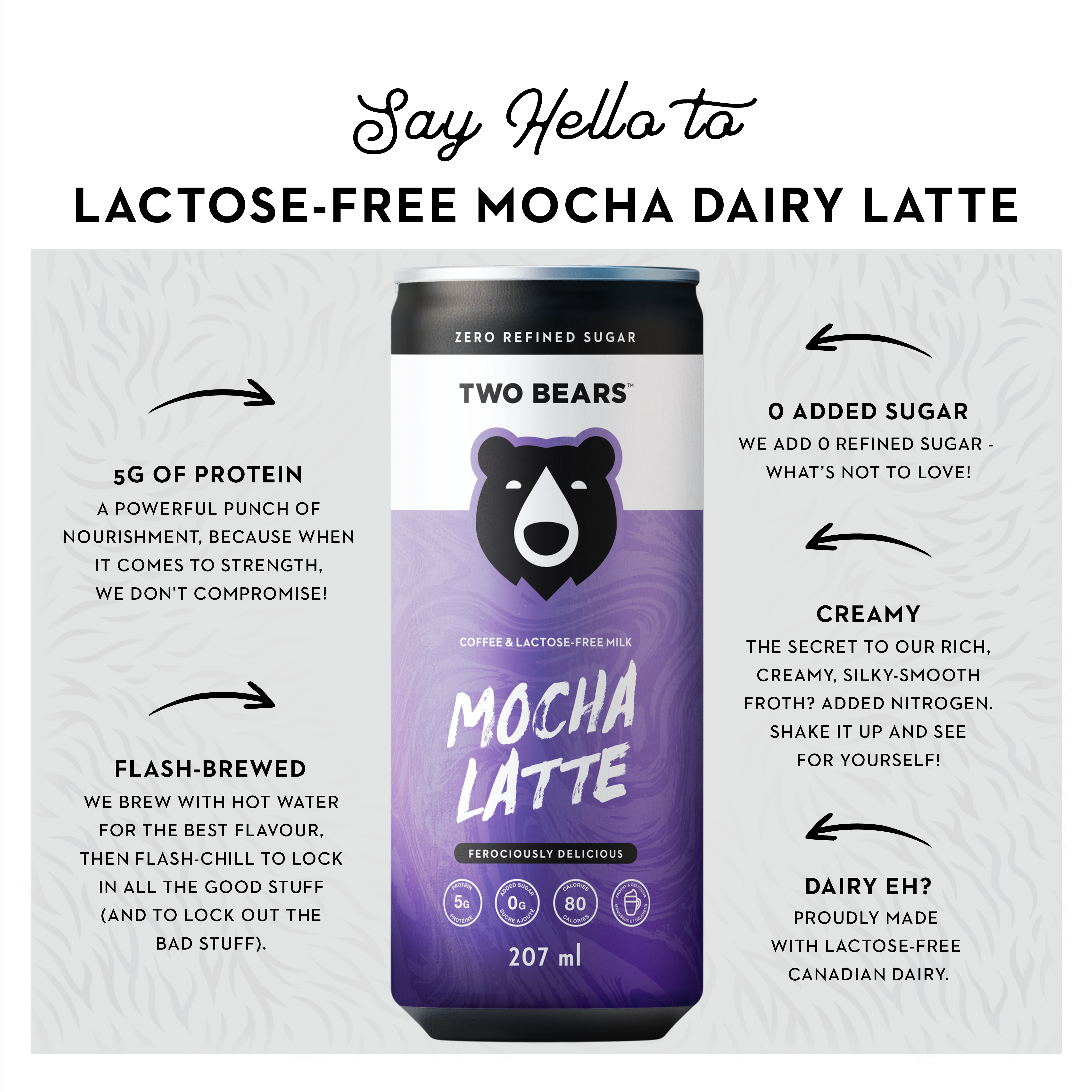 Lactose-Free Mocha Dairy Latte | Two Bears Lactose-Free Mocha Dairy Latte | Two Bears