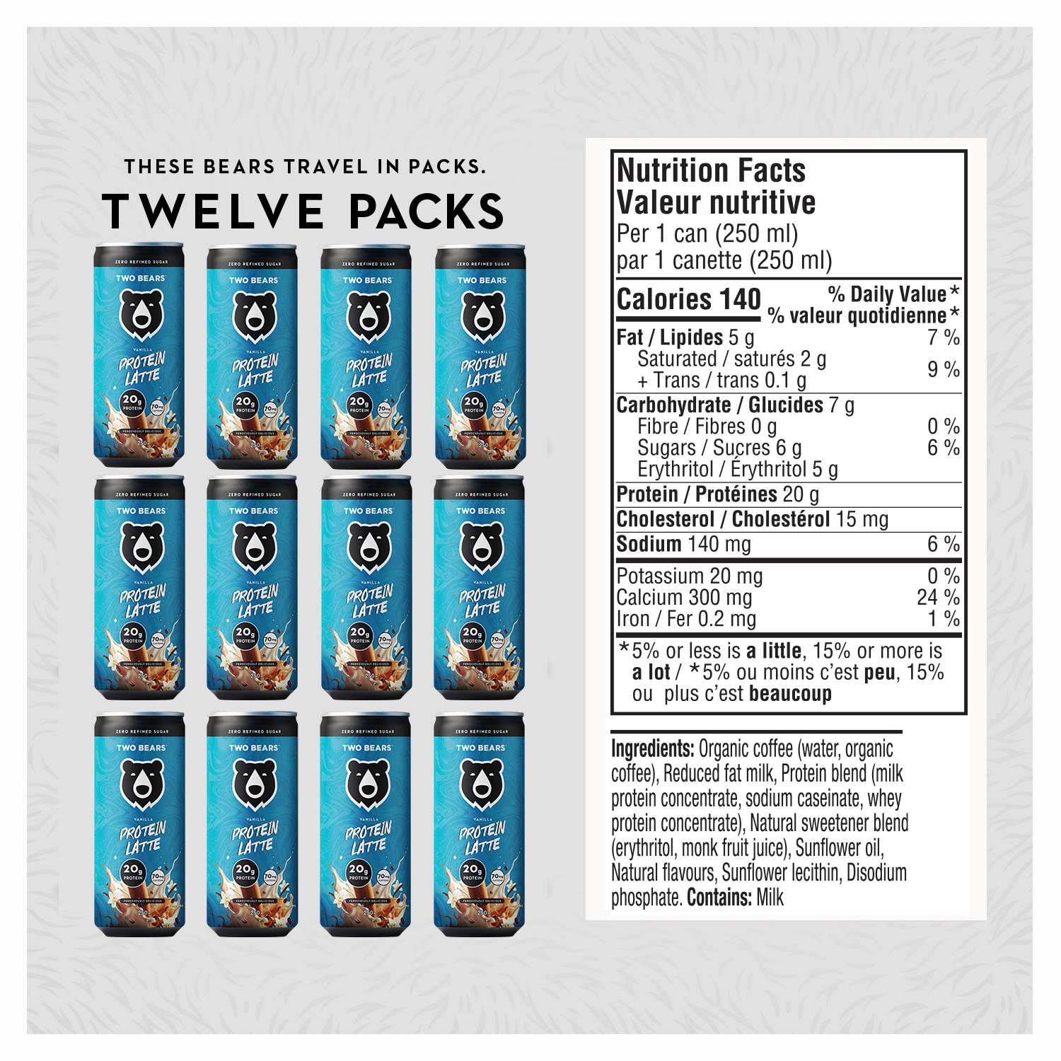 Vanilla Protein Latte (6 x Twelve packs = 72 cans)